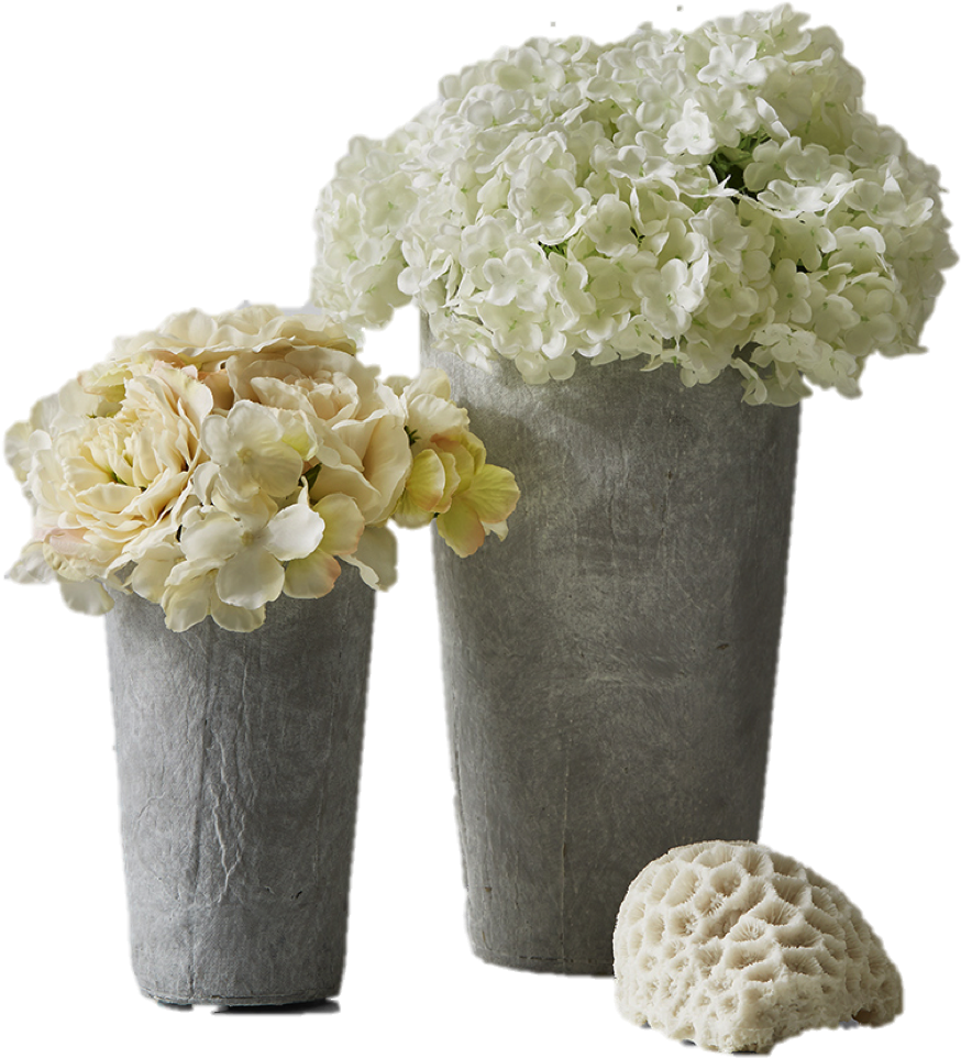 Decorative Grey Tapered Cement Vase, Ideal As Floral - Bouquet (974x1331), Png Download