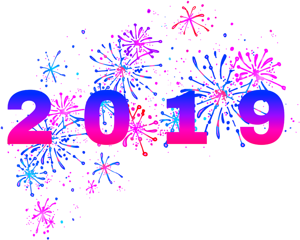 2019 Newyear Fireworks Sparkle Holiday Celebration - Graphic Design (1024x1024), Png Download