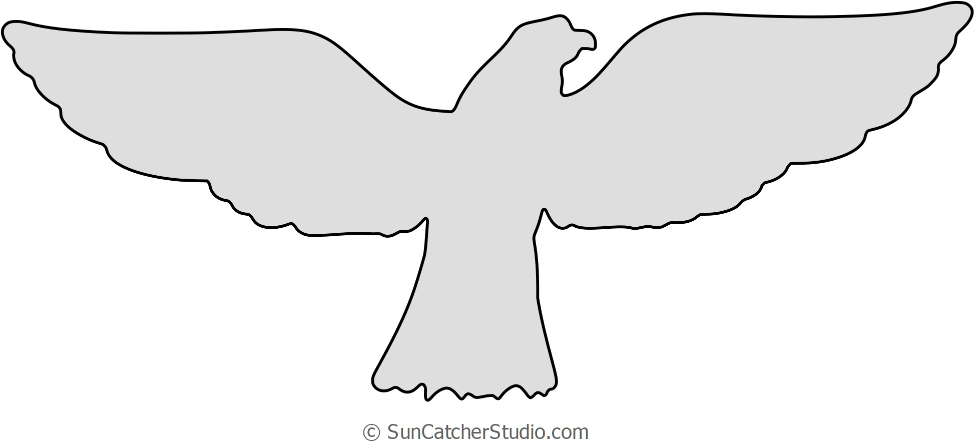 Free Goshawk Silhouette Bird Pattern Template To Print - Illustration (2000x936), Png Download
