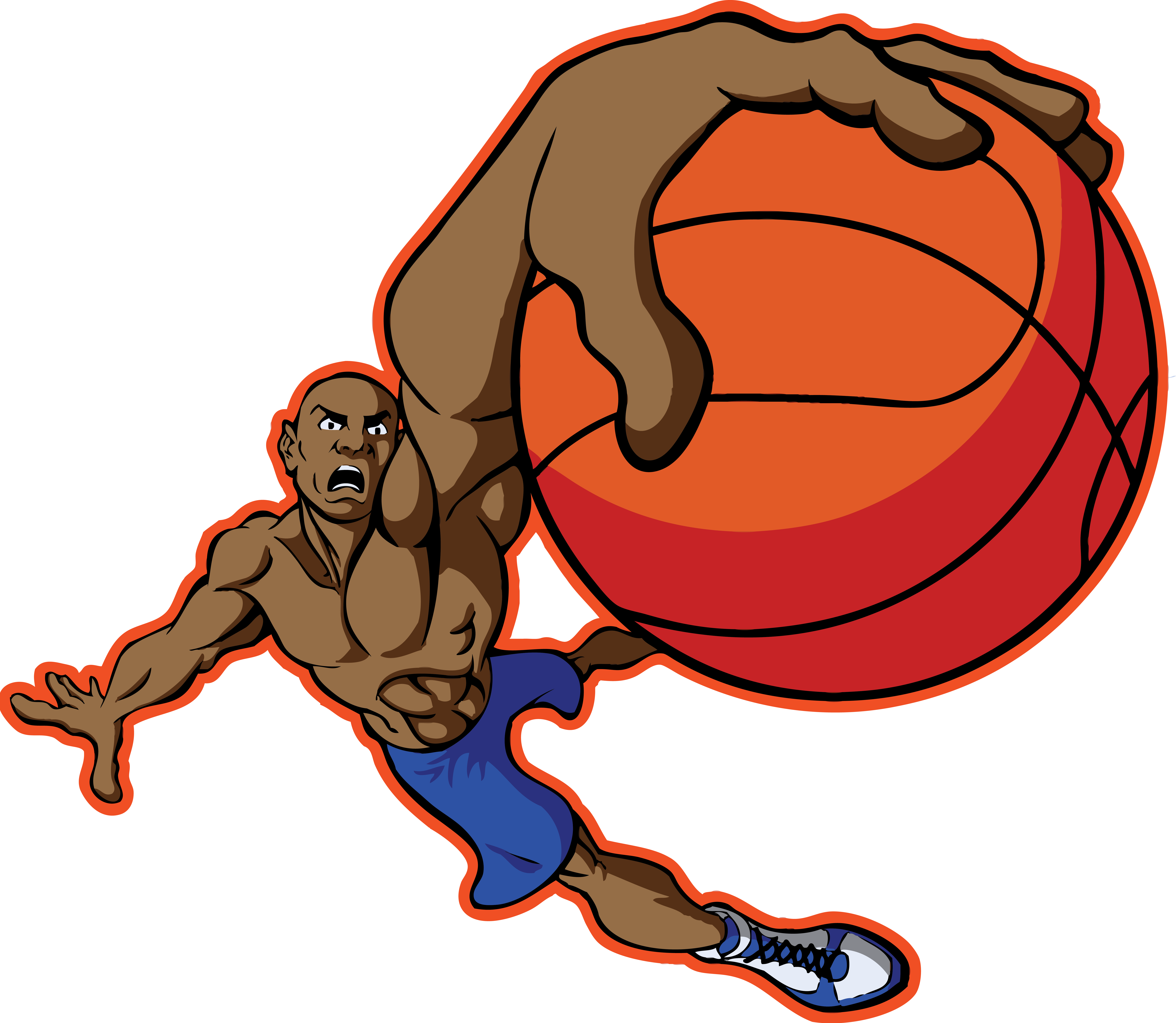 Playing Basketball Cartoon Transparent (7193x6258), Png Download