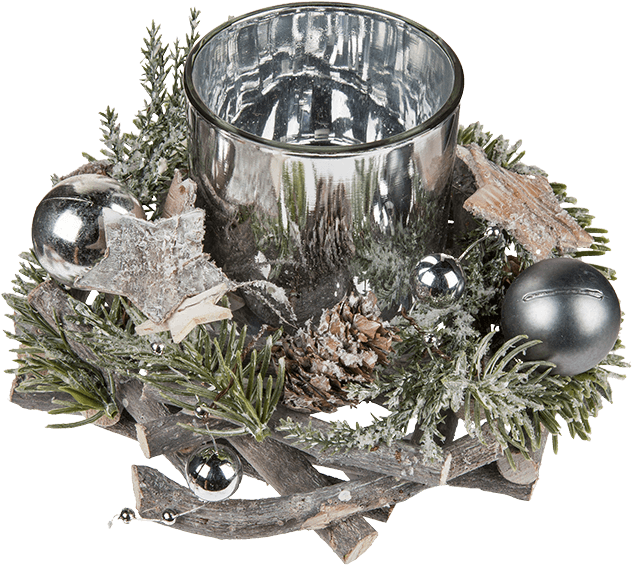 Decoración De Adviento De Madera & Ramas De Abeto Con - Christmas Tree (945x709), Png Download