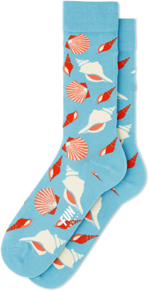 Men's Seashells Beach Socks - Sock (1080x1080), Png Download