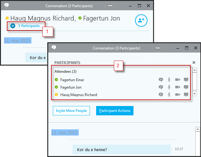 Contacting Skype - Skype For Business Participant List (646x505), Png Download