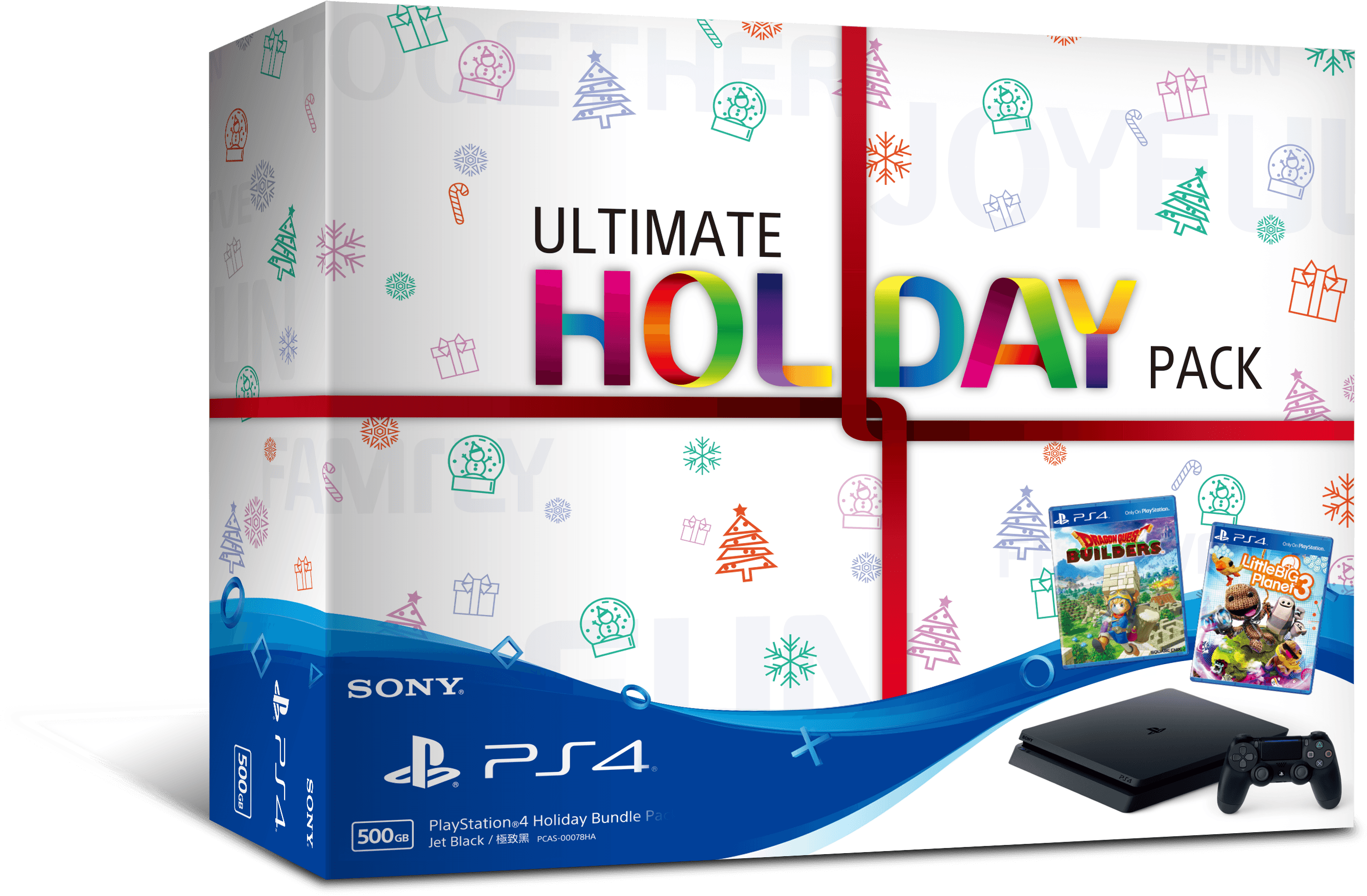 Playstation 4 Slim 500gb Console Ultimate Holiday Bundle - Ps4 Slim Holiday Bundle (3022x2307), Png Download