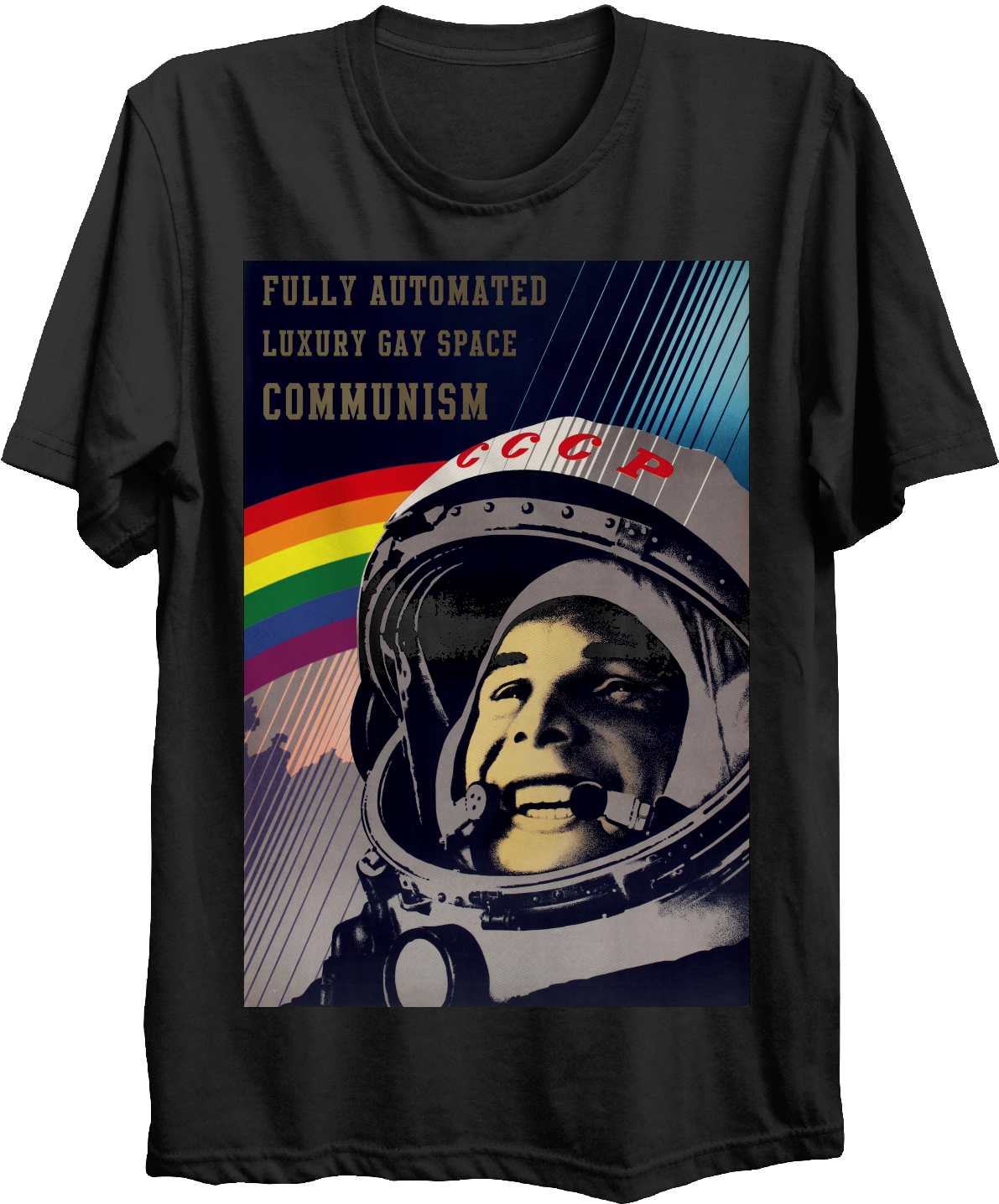 Fully Automated Luxury Gay Space Communism T-shirt - Gagarin Poster (1438x1438), Png Download