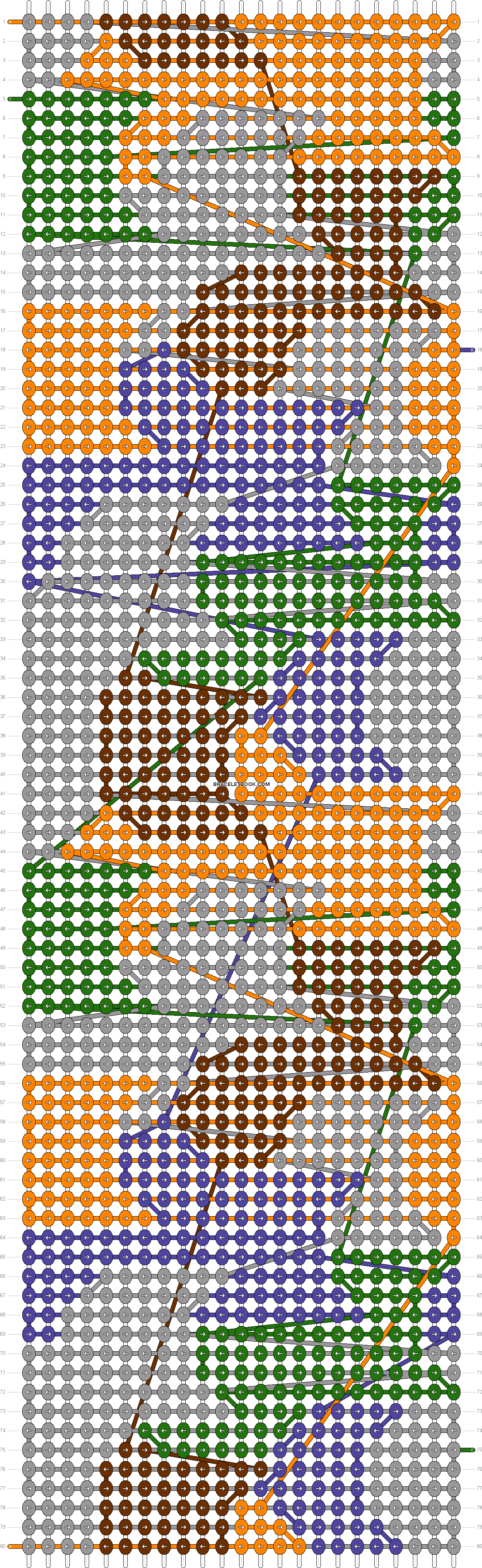 Alpha Pattern - Friendship Bracelet Pattern Planets (1312x4232), Png Download
