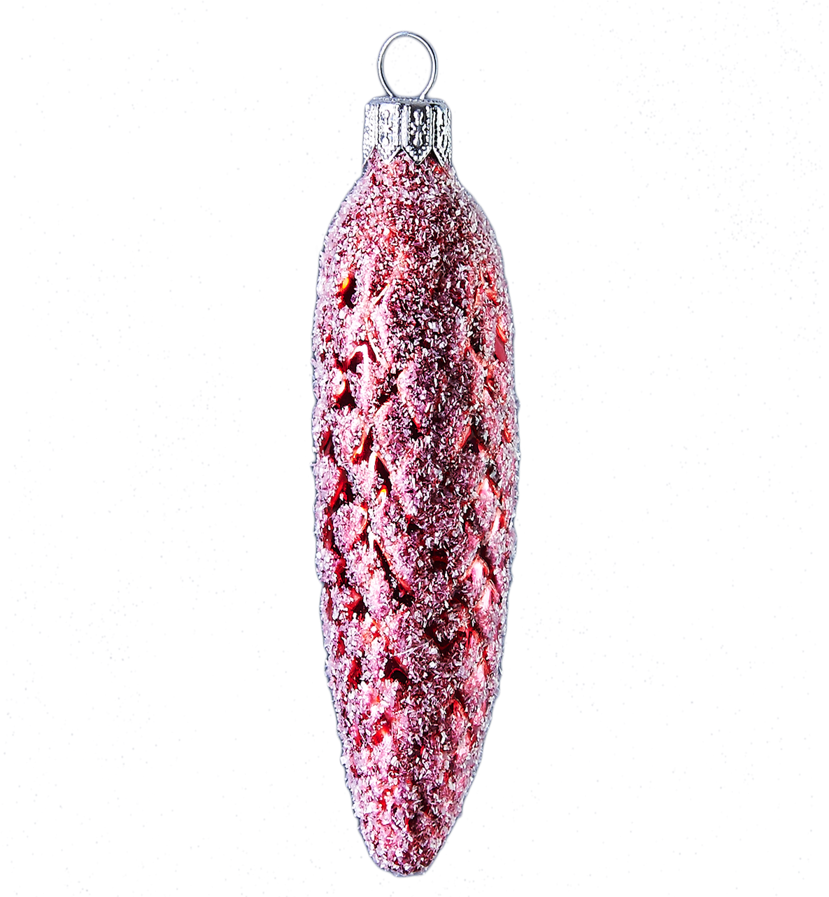 Handcrafted Christmas Ornament Frosted Red Pinecone, - Earrings (1280x1280), Png Download