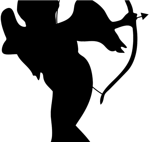 Silhouette Clipart Angel - Silhouette Cupid Png (640x480), Png Download