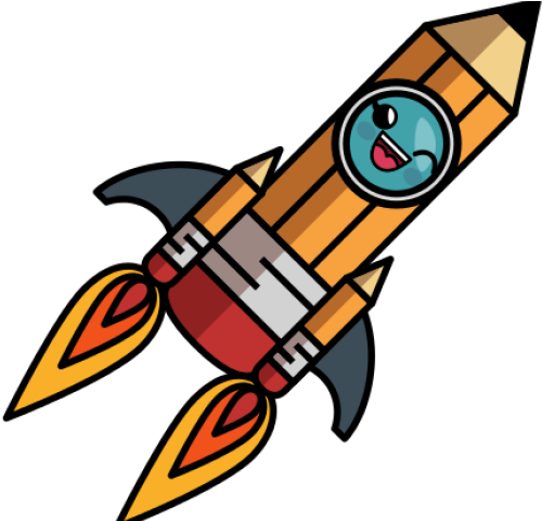 Pencil Rocket Ship (640x480), Png Download