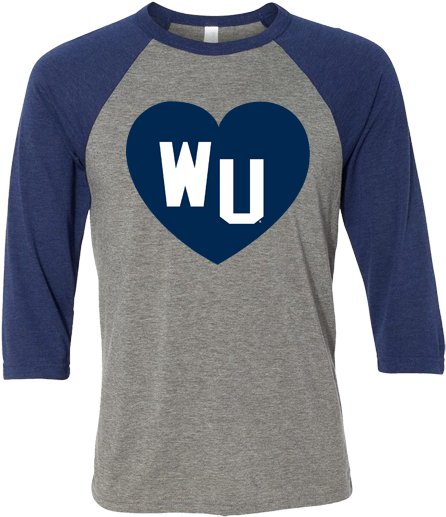Washburn University Wu Heart Canvas Triblend Baseball - Long-sleeved T-shirt (720x540), Png Download