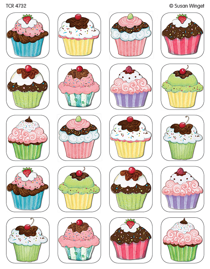 Cupcake Clipart Sticker - Eşini Bul Oyunu Kartları (900x900), Png Download