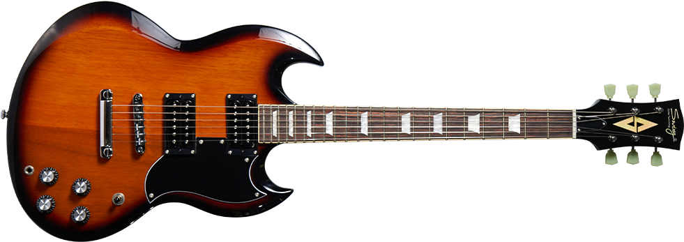 Sg100 2ts - Gibson Sg 61 Reissue Faded Worn Brown (1000x380), Png Download