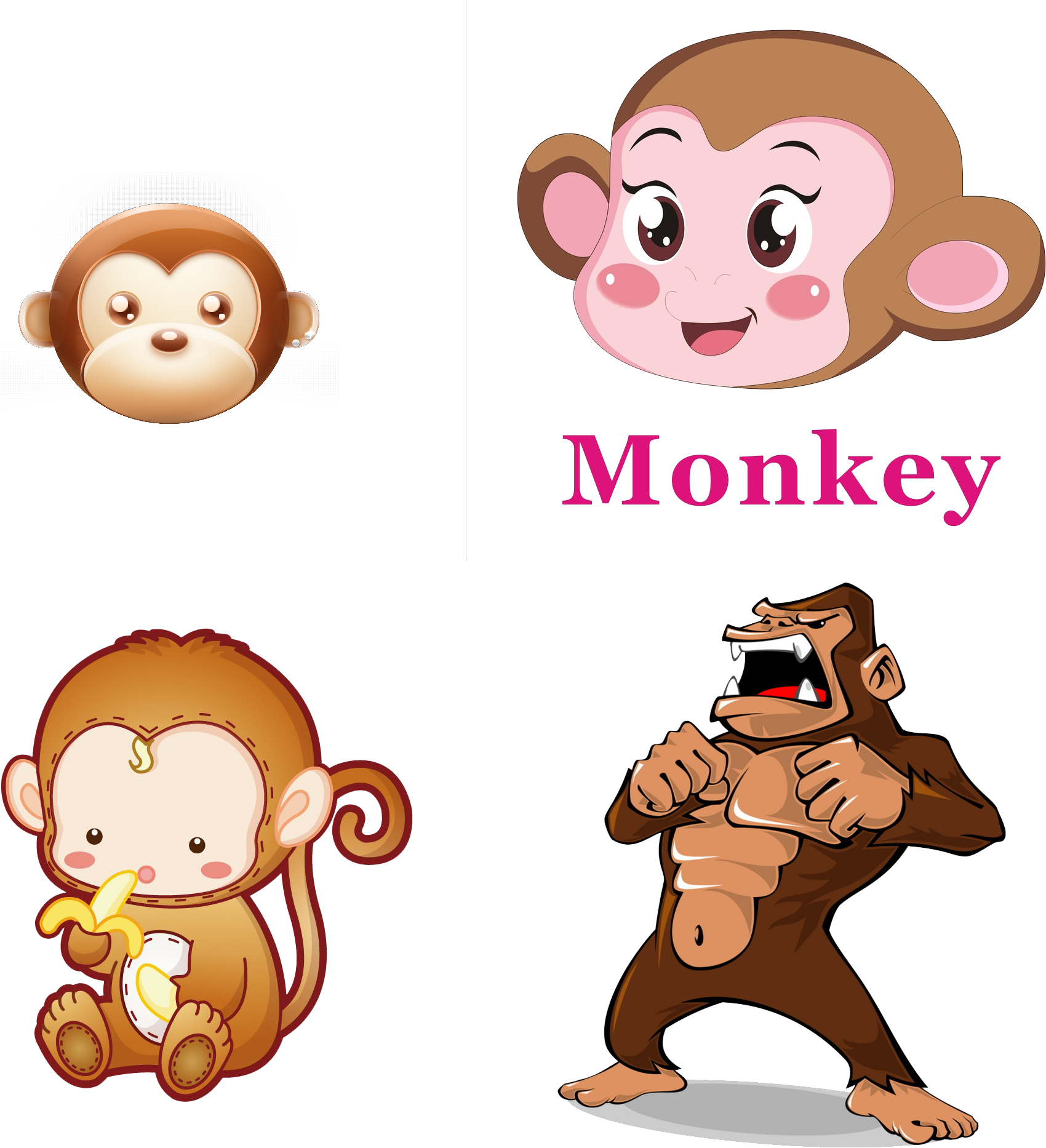 Western Gorilla Ape Clip Art - Transparent Baby Monkey Cartoon (1700x1866), Png Download