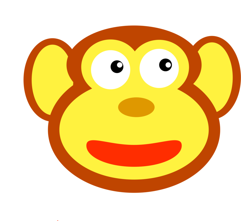 Primate Monkey Baboons Western Gorilla Smiley - Cartoon (816x750), Png Download