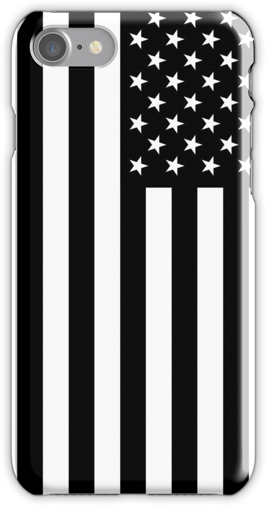 Black And White American Flag Iphone 7 Snap Case - Mobile Phone Case (750x1000), Png Download