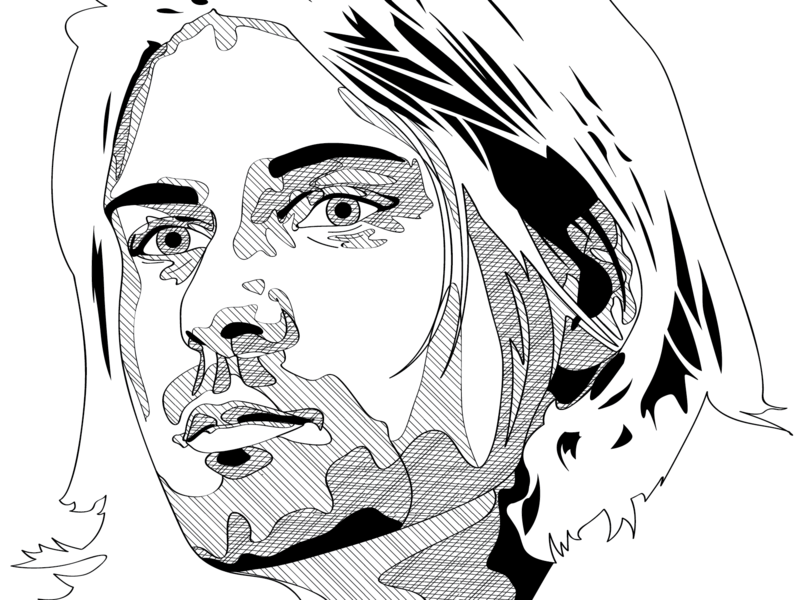 Kurt Cobain Vector Illustration Nirvana Kurt Cobain - Illustration (800x600), Png Download