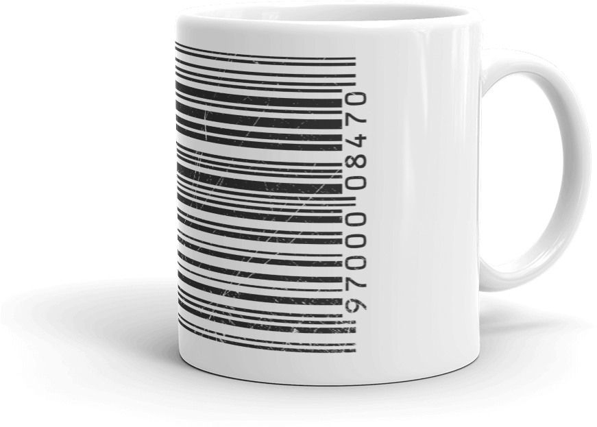 Handle On Right Showing American Flag Bar Code Image - Mug (1000x1000), Png Download