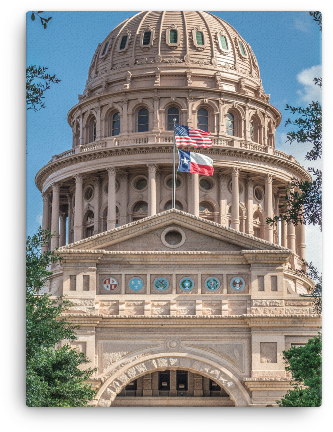 The Texas State Capitol Canvas - Texas State Capitol (1000x1000), Png Download