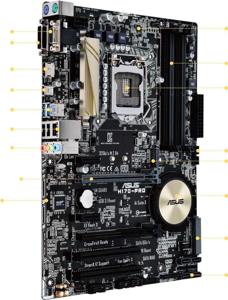 Vector Free H Pro Motherboards Asus Usa (1000x1000), Png Download