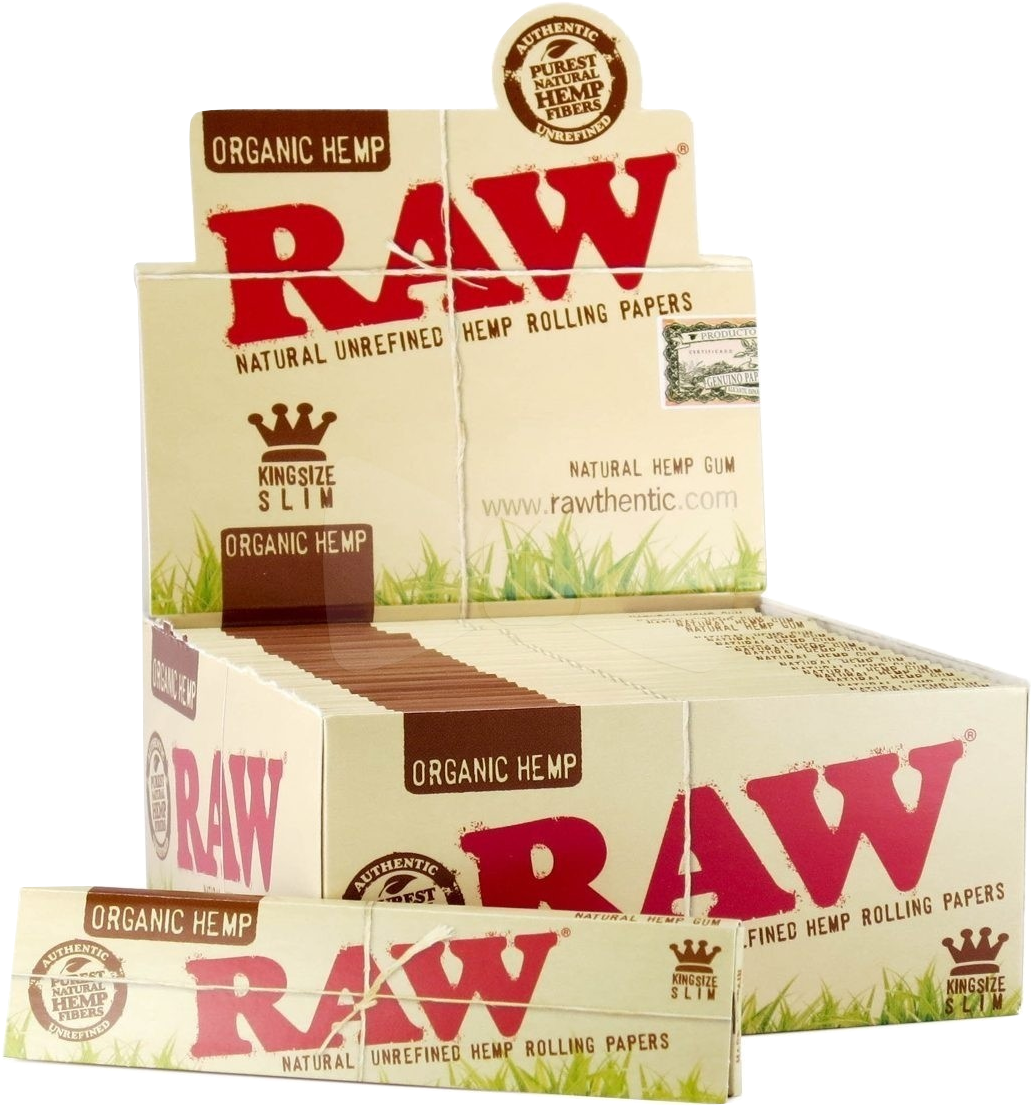 Organic King Size Slim Rolling Papers Display Box - Raw Papers (1133x1199), Png Download