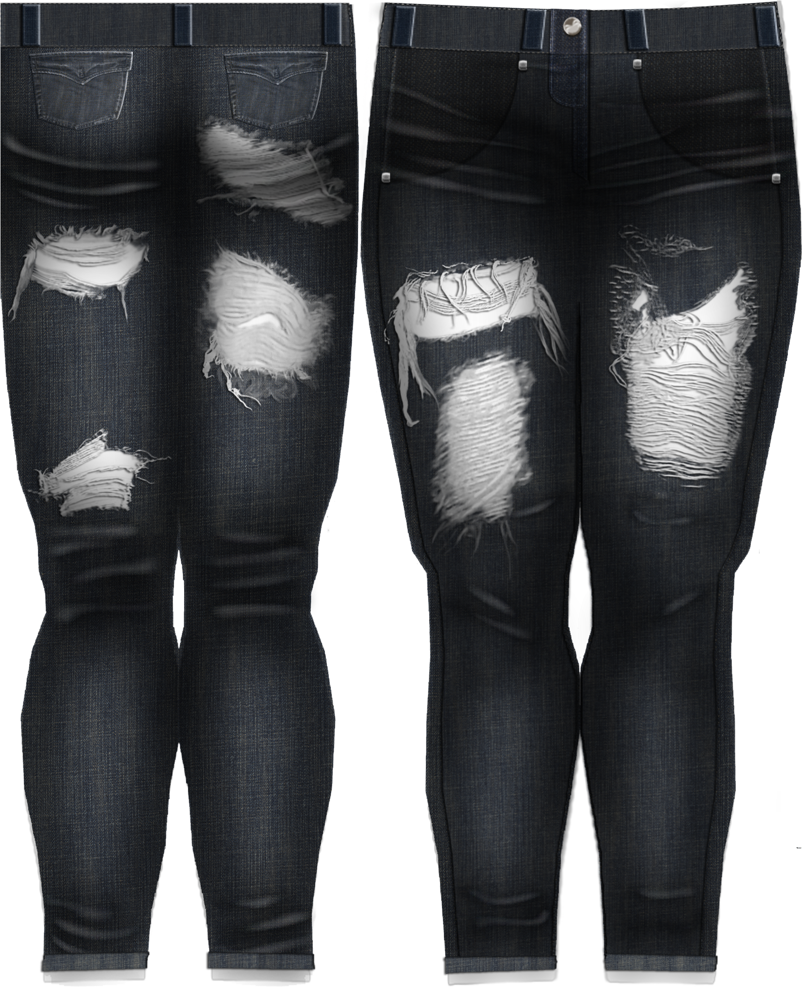 A Pants Set I Made For Second Life - Second Life Jeans Texture (2048x2048), Png Download