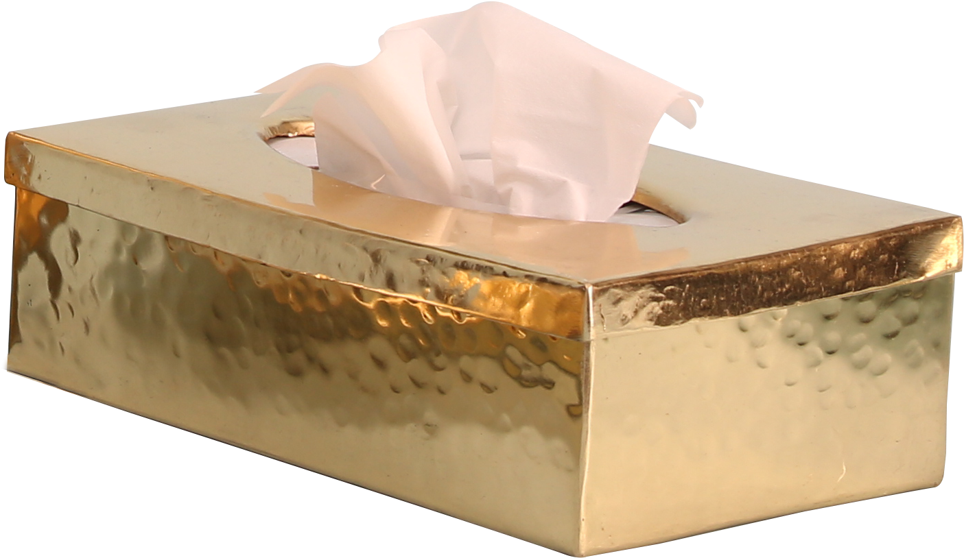 Handmade Tissue Box In Brass Art Of Metal Casting Golden - Plywood (1915x1911), Png Download