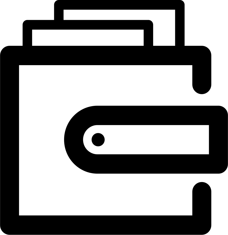 Wallet With Bills Outlined Symbol Comments - Geldbörse Icon (950x981), Png Download