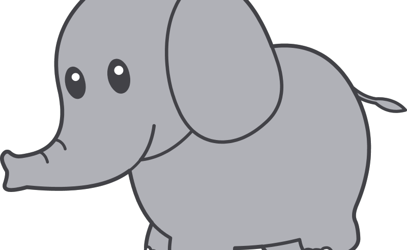 Face Clipart Baby Elephant - Clip Art Elephant Transparent (800x491), Png Download