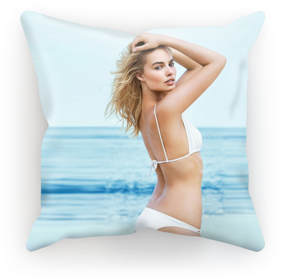 Margot Robbie In Bikini ﻿sublimation Cushion Cover - Margot Robbie Bikini Photoshoot (1024x1024), Png Download