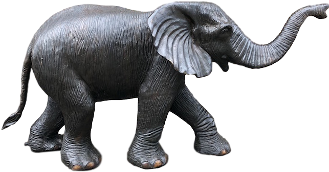 Bronze Baby Elephant - Indian Elephant (650x488), Png Download