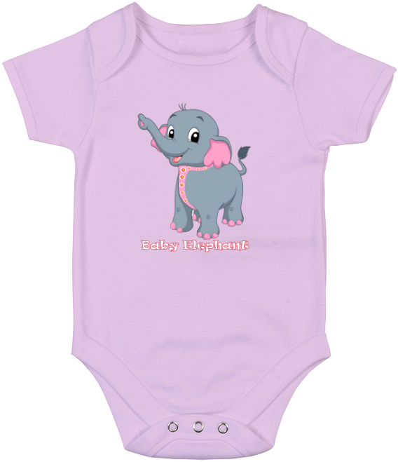 Baby Elephant Baby Bodysuit - Cartoon (680x680), Png Download