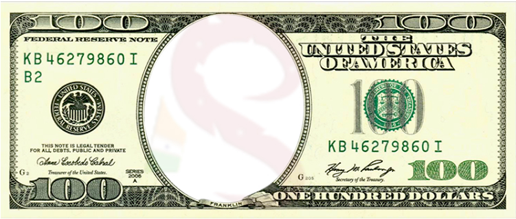 United States One Hundred Hundreddollar Onedollar Bills - Trump Face On Money (750x450), Png Download