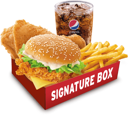 Download - Kfc Zinger Burger Set (840x475), Png Download