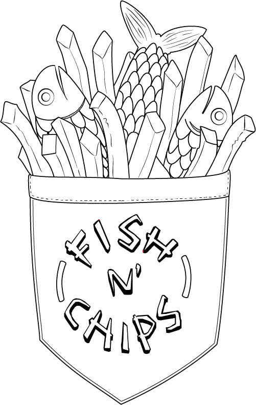 Fnc Pocket - Line Art (501x792), Png Download