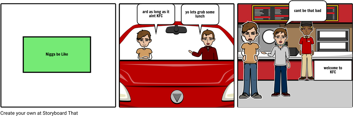 Never Kfc - Cartoon (1164x385), Png Download