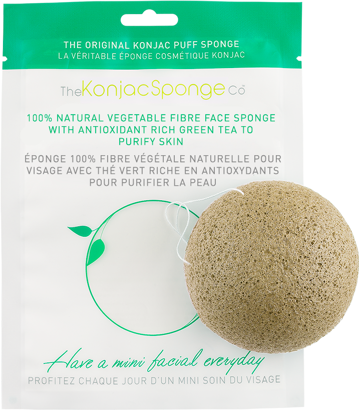 Konjac Facial Puff Sponge With Green Tea (800x890), Png Download