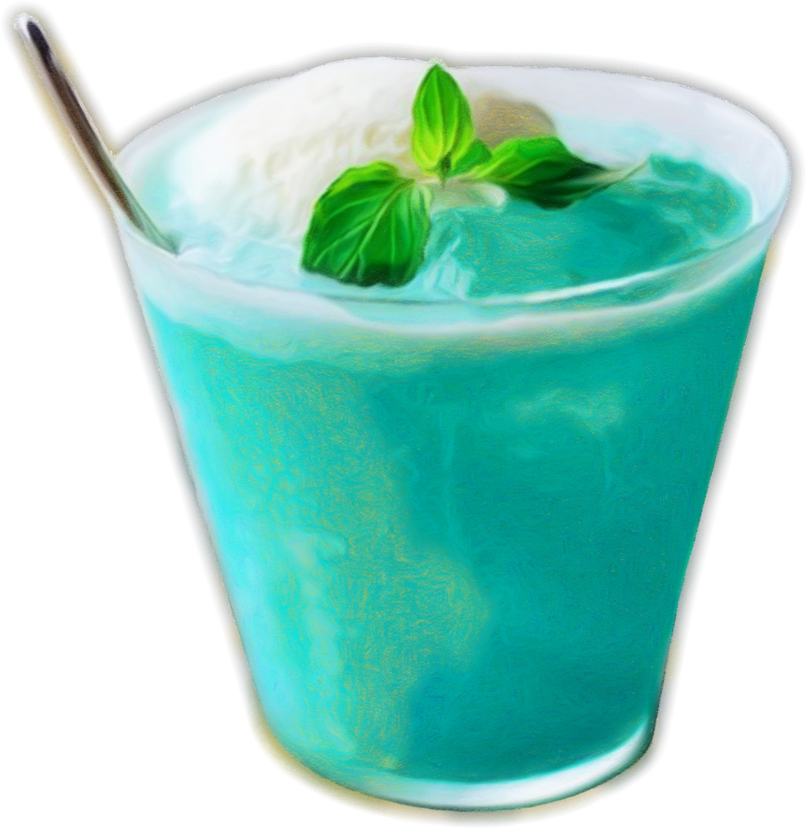 Hand Painted Mint Ice Cream Dessert Png And Psd - Dessert (2000x2000), Png Download