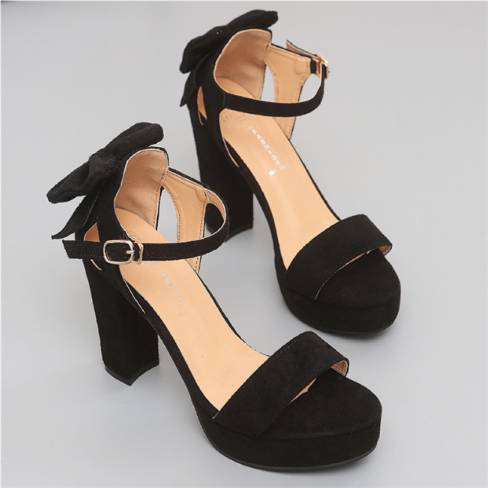 Summer Bowknot Strip Shoes Ladies High Heel Fancy Sandals (1700x980), Png Download