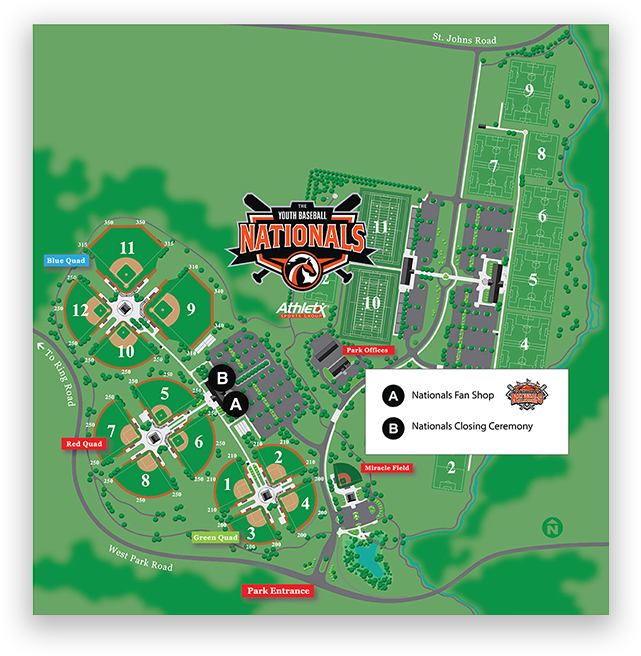 Elizabethtown Sports Complex At Youth Baseball Nationals - Washington Nationals (641x656), Png Download