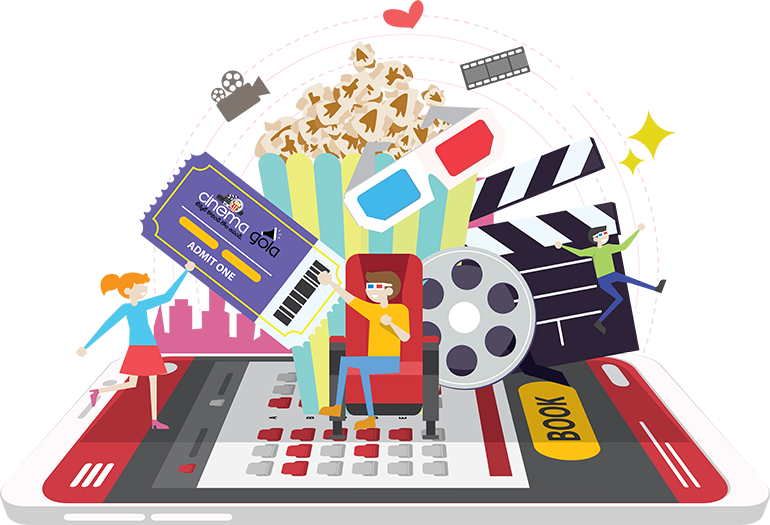 Online Movie Ticket Booking App Development - Illustration (770x525), Png Download