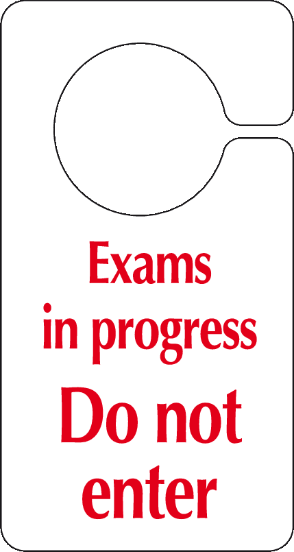 Exams In Progress Do Not Enter Hook On The Door Sign - Cleaning In Progress Sign For Doors (429x805), Png Download