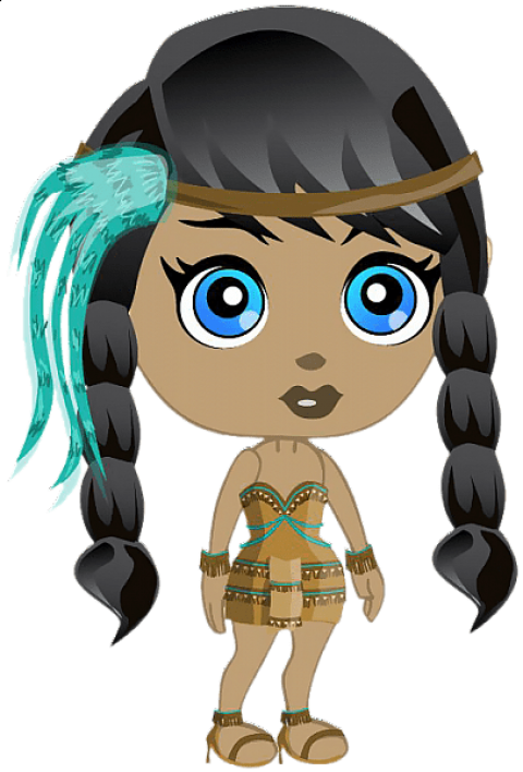Free Png Female Native American 2010 Png - Cartoon Female Native American (480x708), Png Download