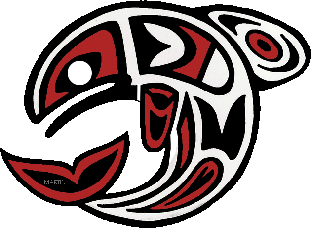 Native American Clipart Pacific Northwest - Pacific Northwest Native American Art Salmon (648x506), Png Download
