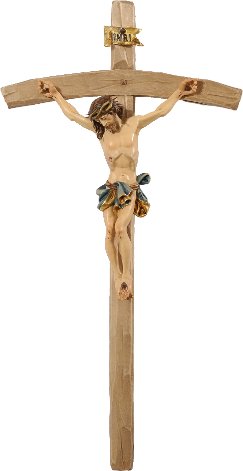 Vintage Wood Italian Crucifix (1000x1000), Png Download