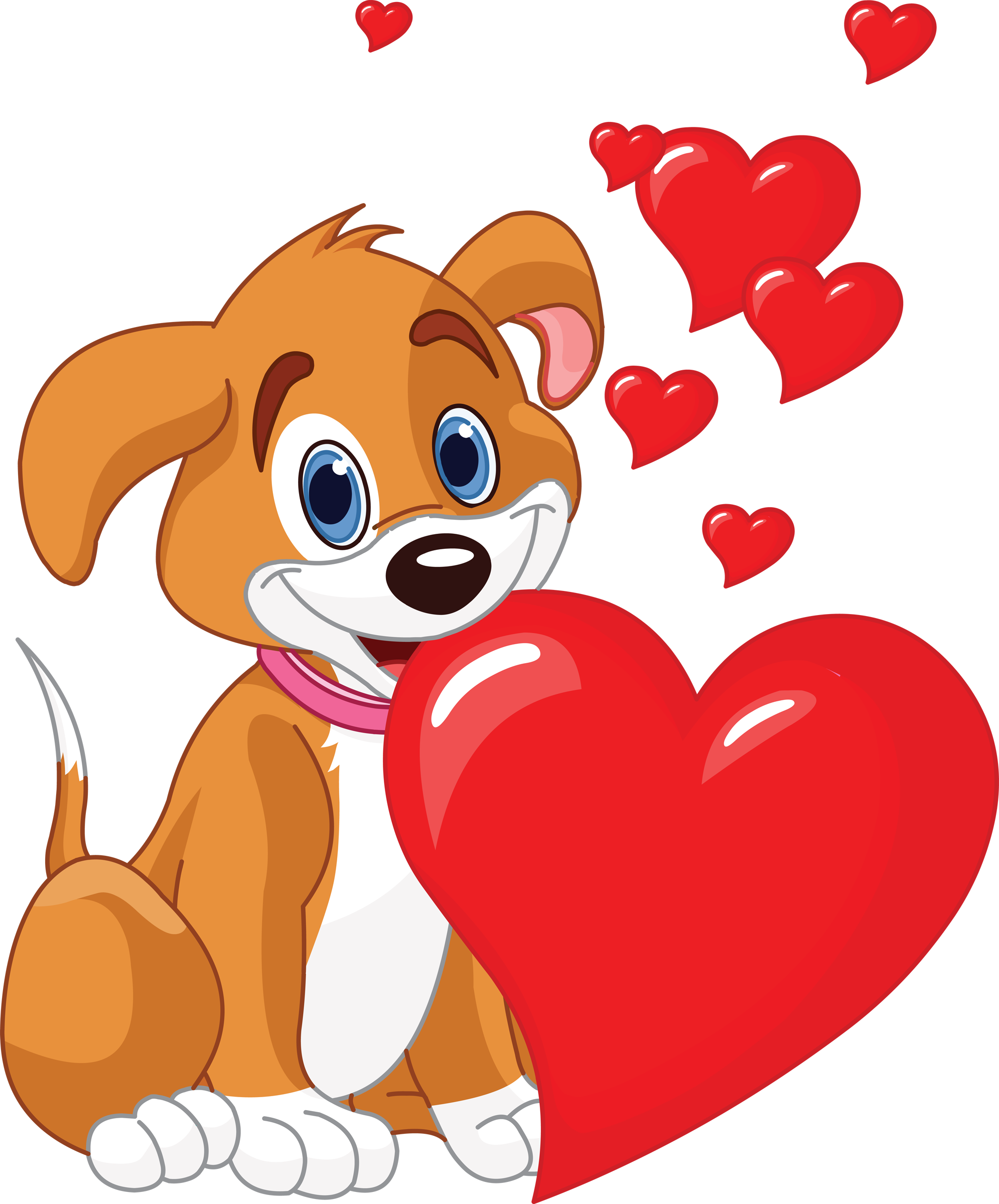 Spring Pinterest Puppies Emoticon And Cute Dog - Dog Valentines Day Cartoon (1991x2400), Png Download