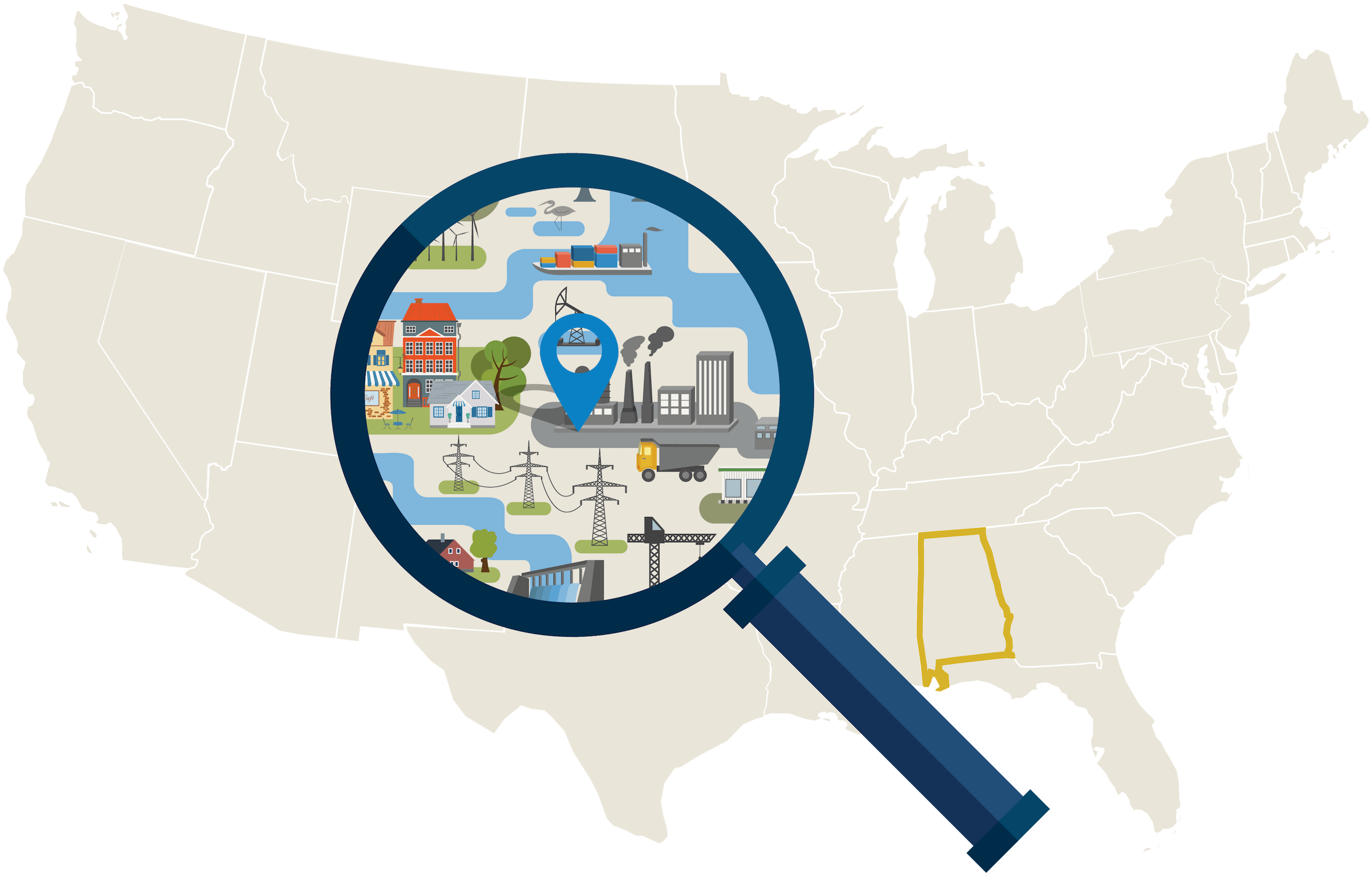 Download Alabama's Safest Cities Map PNG Image with No Background