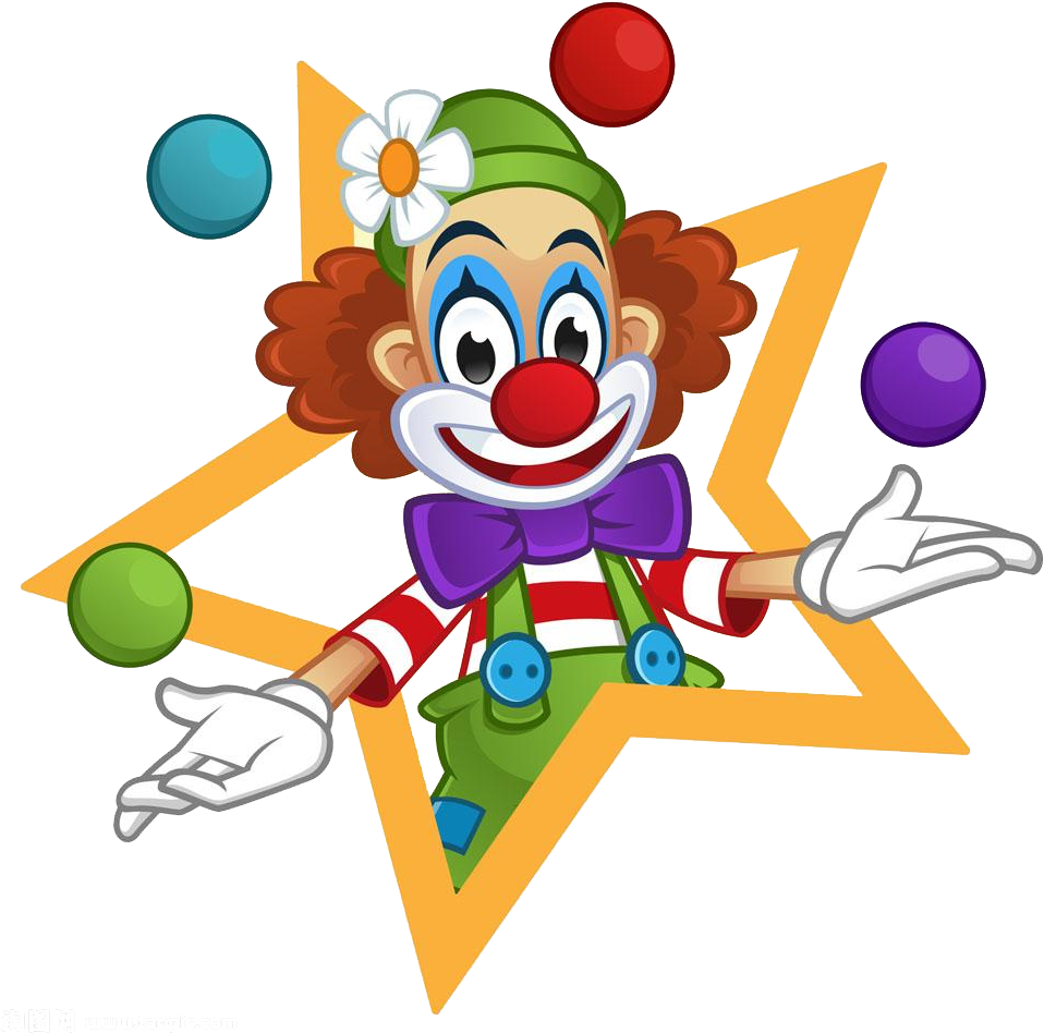 Clown Transparent Background Png - Cartoon Clown (1000x1000), Png Download