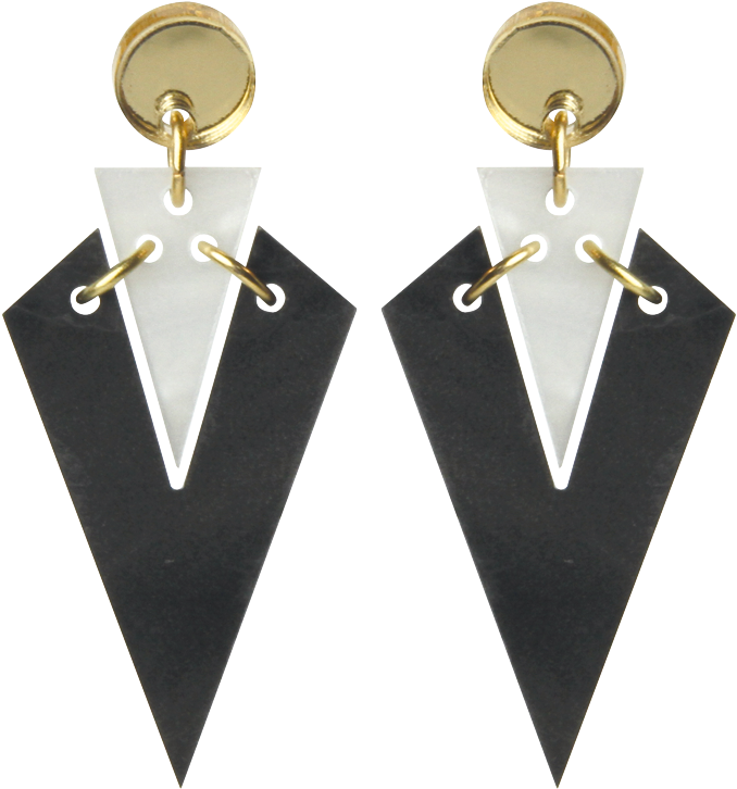 Toolally Art Deco Droplets Marble - Earrings (1000x1000), Png Download