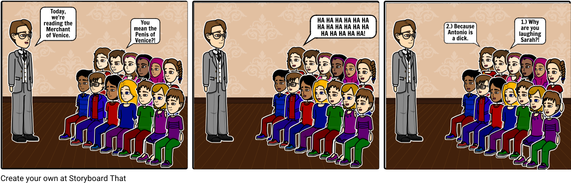 The Class Clown - Cartoon (1164x385), Png Download