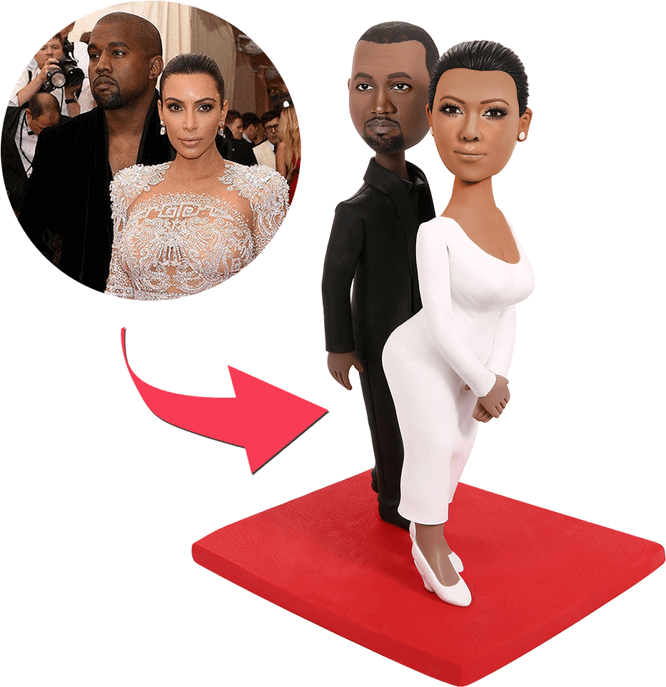 Kanye And Kardashian Custom Bobbleheads - Figurine (1000x1000), Png Download